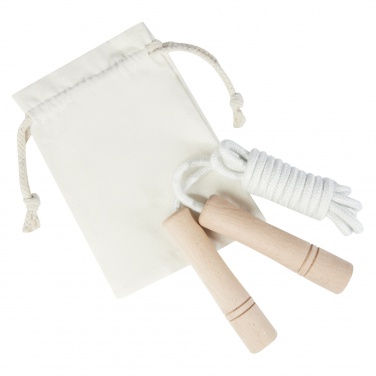 Logotrade promotional giveaway image of: Denise wooden skipping rope in cotton pouch