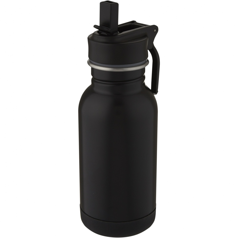 Logo trade promotional merchandise photo of: Lina 400 ml stainless steel sport bottle with straw and loop