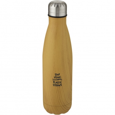 Logo trade corporate gifts image of: Cove 500 ml vacuum insulated stainless steel bottle with wood print
