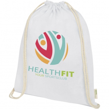 Logotrade promotional gift image of: Orissa 140 g/m² organic cotton drawstring bag 5L
