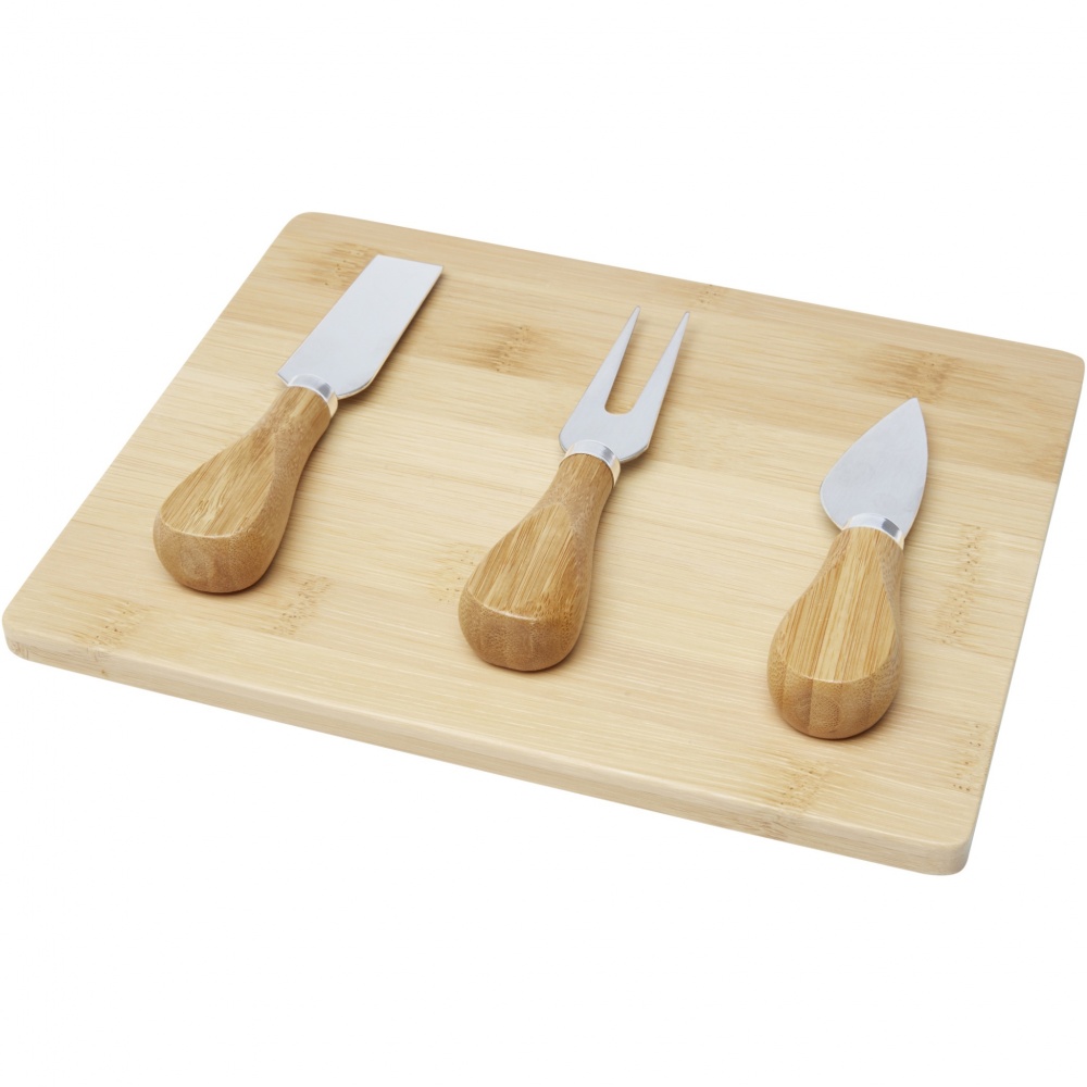 Logo trade advertising products picture of: Ement bamboo cheese board and tools