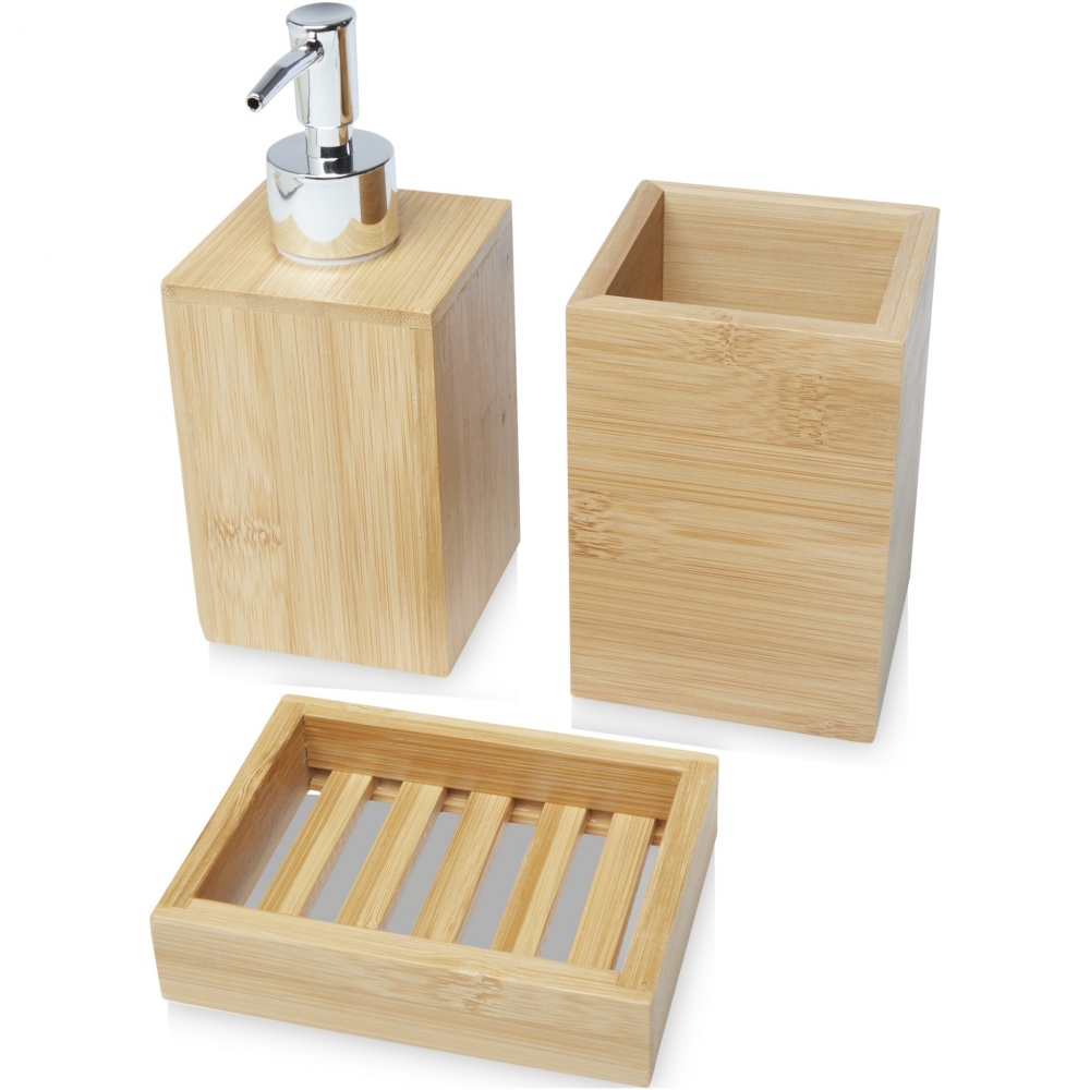 Logotrade promotional giveaway image of: Hedon 3-piece bamboo bathroom set