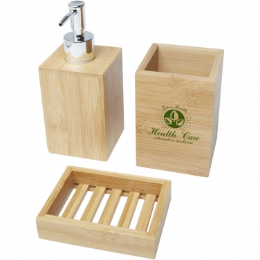 Logotrade promotional giveaway image of: Hedon 3-piece bamboo bathroom set