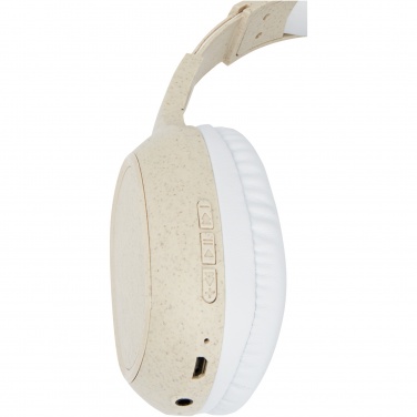 Logo trade promotional item photo of: Riff wheat straw Bluetooth® headphones with microphone