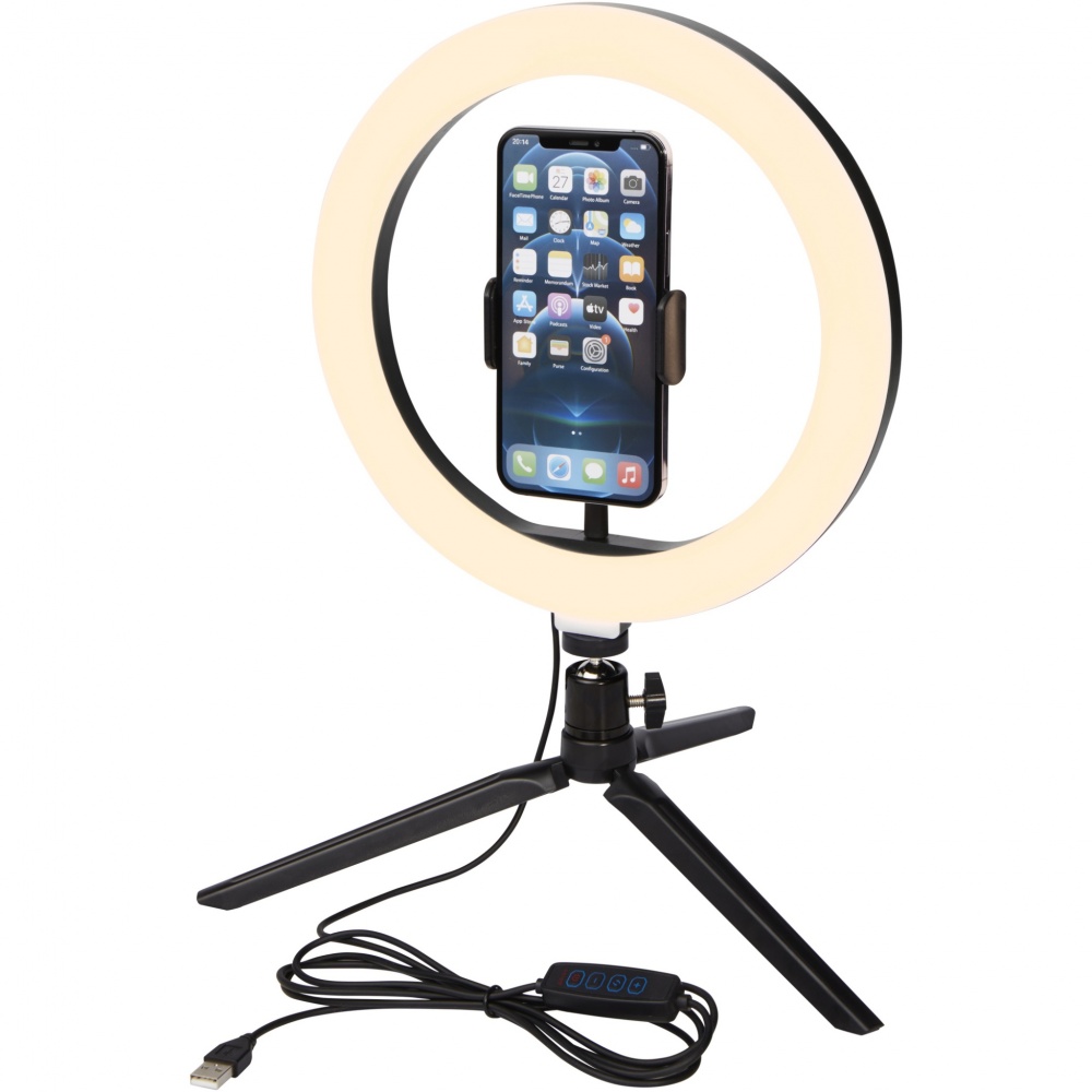Logo trade advertising products picture of: Studio ring light for selfies and vlogging with phone holder and tripod