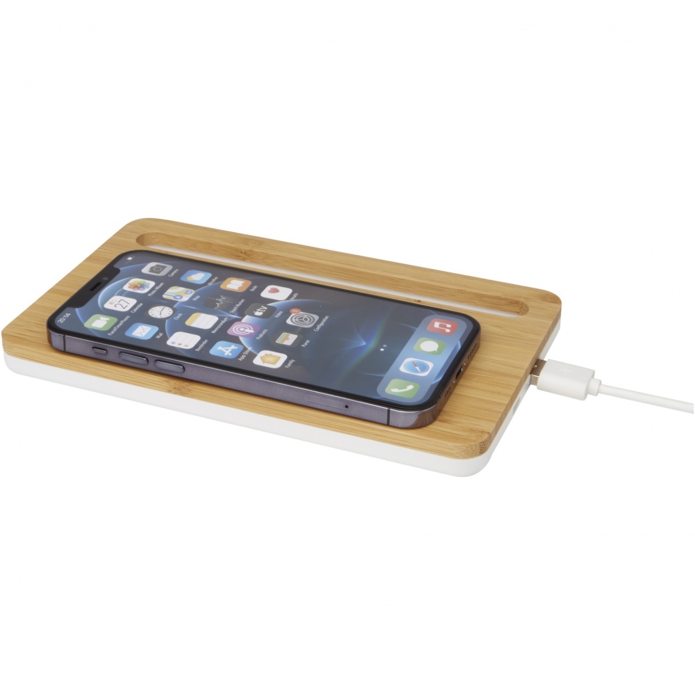 Logotrade promotional merchandise photo of: Medake 10W bamboo wireless charger