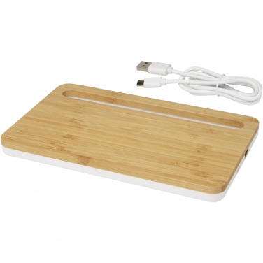 Logo trade promotional products picture of: Medake 10W bamboo wireless charger