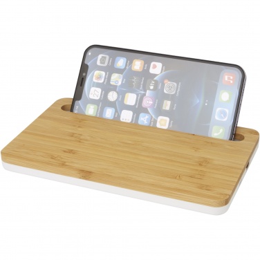 Logo trade corporate gifts picture of: Medake 10W bamboo wireless charger