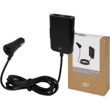 Logo trade corporate gifts picture of: Pilot dual car charger with QC 3.0 dual back seat extended charger