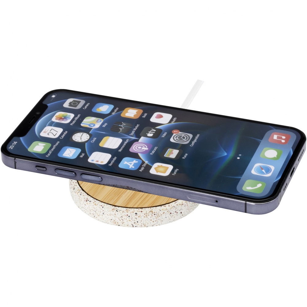 Logotrade advertising product image of: Terrazzo 10W wireless bamboo charging pad