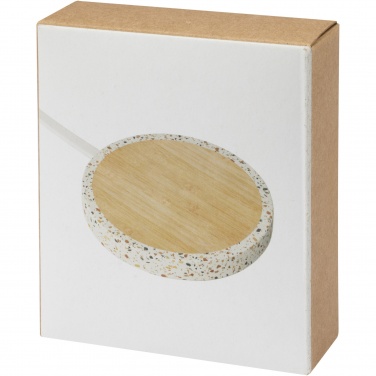 Logo trade business gift photo of: Terrazzo 10W wireless bamboo charging pad