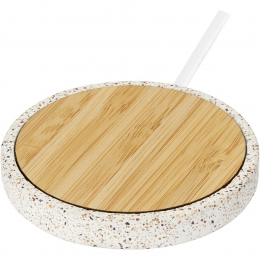 Logotrade advertising products photo of: Terrazzo 10W wireless bamboo charging pad