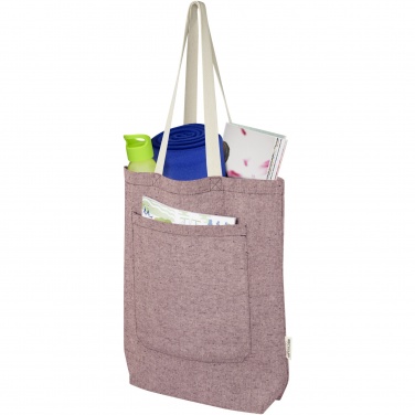 Logotrade promotional gift image of: Pheebs 150 g/m² recycled cotton tote bag with front pocket 9L