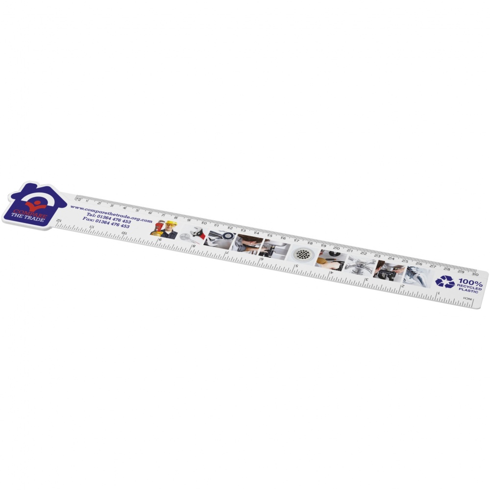 Logotrade promotional merchandise photo of: Tait 30cm house-shaped recycled plastic ruler