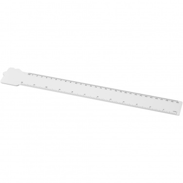 Logo trade business gift photo of: Tait 30cm house-shaped recycled plastic ruler