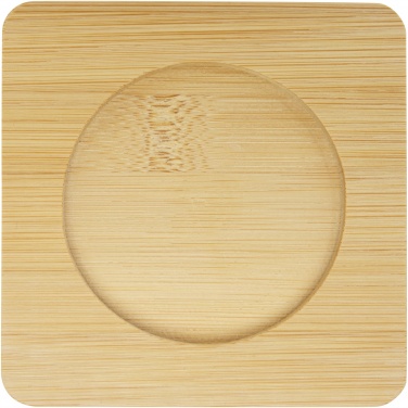 Logo trade promotional giveaway photo of: Manti 2-piece 250 ml double-wall glass cup with bamboo coaster 