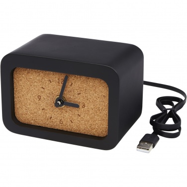 Logo trade promotional gifts picture of: Momento wireless limestone charging desk clock