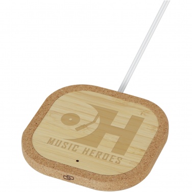 Logo trade corporate gifts image of: Cerris 15W cork wireless charging pad