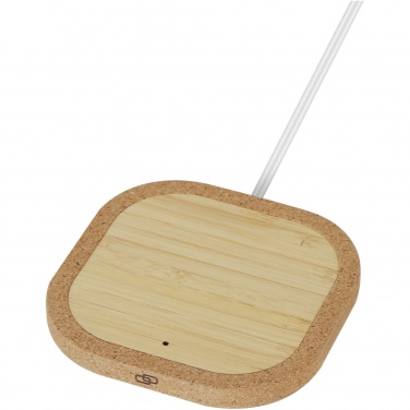 Logo trade corporate gifts image of: Cerris 15W cork wireless charging pad