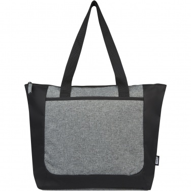 Logo trade promotional giveaway photo of: Reclaim GRS recycled two-tone zippered tote bag 15L