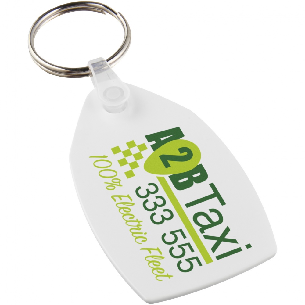 Logo trade promotional gift photo of: Tait rectangular-shaped recycled keychain