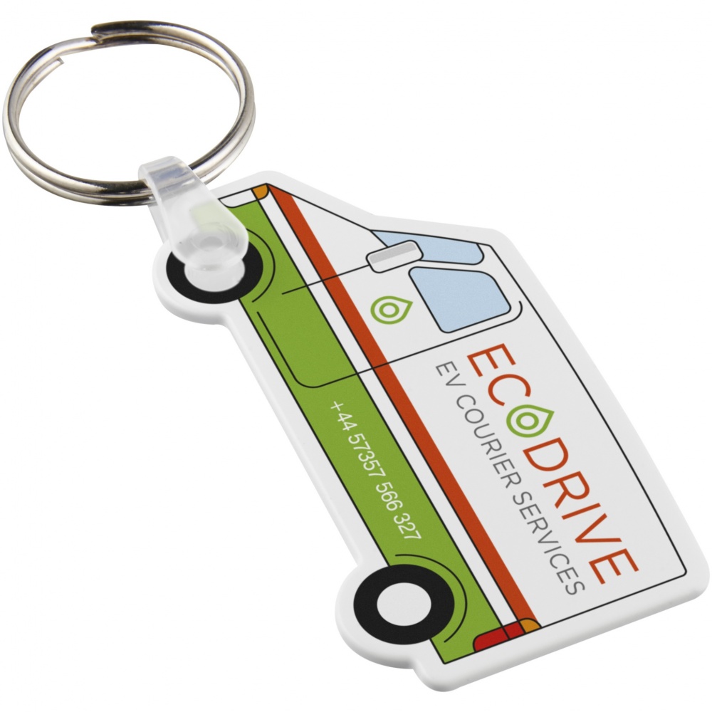 Logotrade promotional products photo of: Tait van-shaped recycled keychain