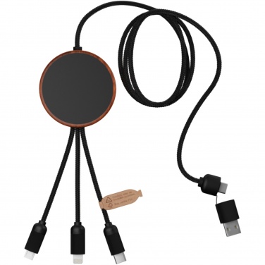 Logotrade promotional gift image of: SCX.design C40 5-in-1 rPET light-up logo charging cable and 10W charging pad