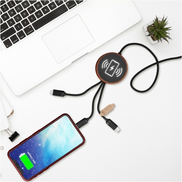 Logotrade promotional item image of: SCX.design C40 5-in-1 rPET light-up logo charging cable and 10W charging pad