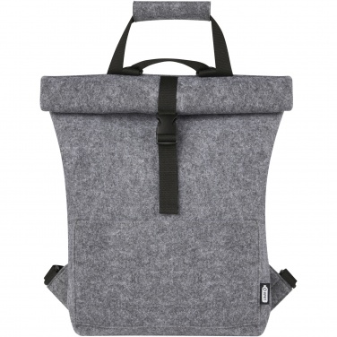 Logo trade promotional products image of: Felta GRS recycled felt roll-top bike bag 13L