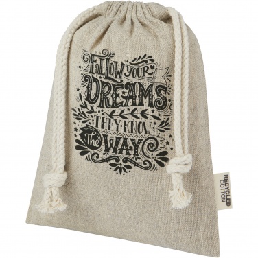 Logo trade promotional merchandise image of: Pheebs 150 g/m² GRS recycled cotton gift bag small 0.5L