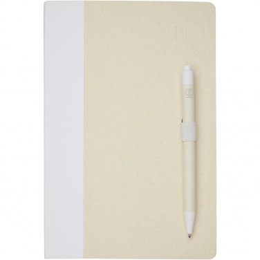Logo trade business gifts image of: Dairy Dream A5 size reference recycled milk cartons notebook and ballpoint pen set