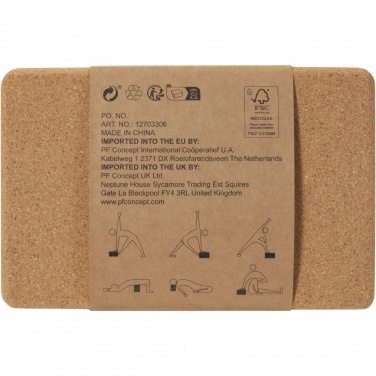 Logo trade promotional products image of: Trikona cork yoga brick
