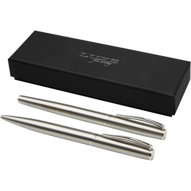 Logotrade business gift image of: Didimis recycled stainless steel ballpoint and rollerball pen set
