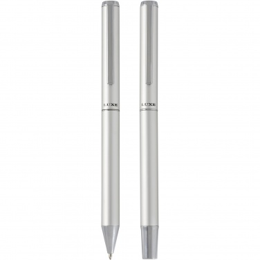 Logo trade promotional giveaways picture of: Lucetto recycled aluminium ballpoint and rollerball pen gift set
