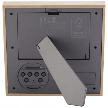 Logo trade business gifts image of: Sasa bamboo photo frame with thermometer