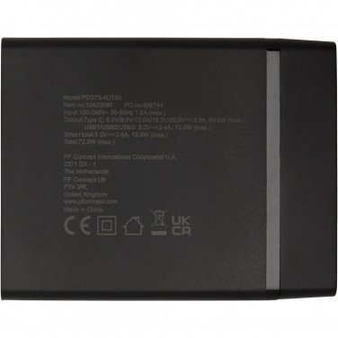 Logo trade promotional merchandise picture of: ADAPT 72W recycled plastic PD power station