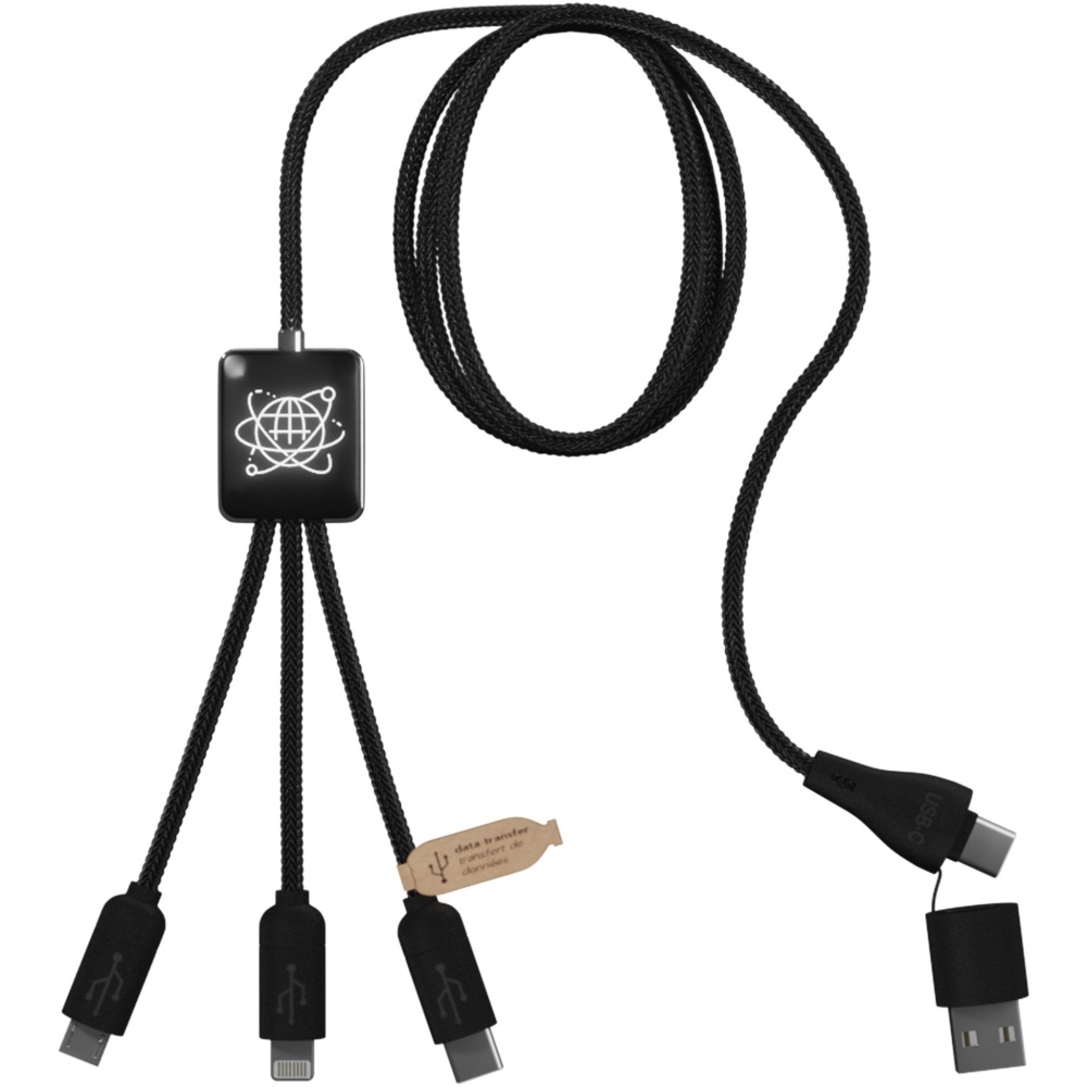 Logo trade promotional items image of: SCX.design C45 5-in-1 rPET charging cable with data transfer