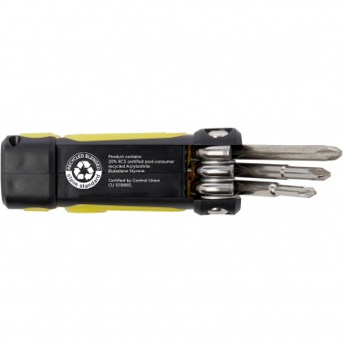 Logo trade promotional giveaways picture of: Octo 8-in-1 RCS recycled plastic screwdriver set with torch
