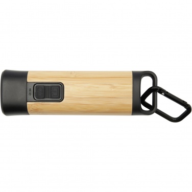 Logotrade promotional giveaway picture of: Kuma bamboo/RCS recycled plastic torch with carabiner