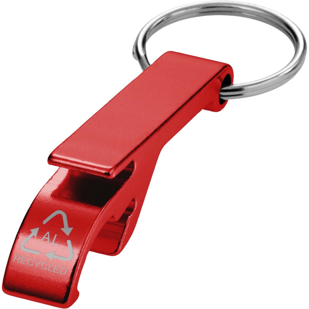Logotrade promotional item picture of: Tao RCS recycled aluminium bottle and can opener with keychain 