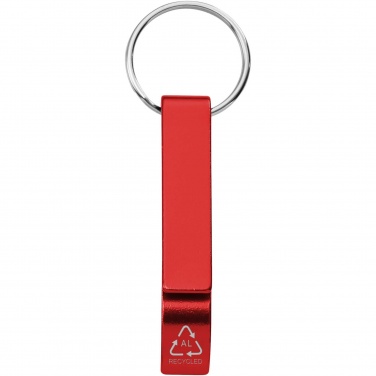 Logo trade promotional items image of: Tao RCS recycled aluminium bottle and can opener with keychain 