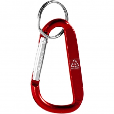 Logotrade promotional product picture of: Timor RCS recycled aluminium carabiner keychain