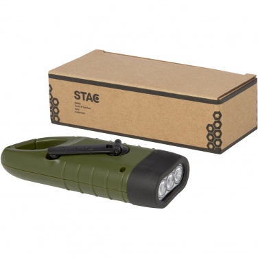 Logo trade promotional product photo of: Helios recycled plastic solar dynamo flashlight with carabiner