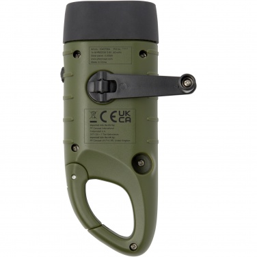 Logotrade business gift image of: Helios recycled plastic solar dynamo flashlight with carabiner