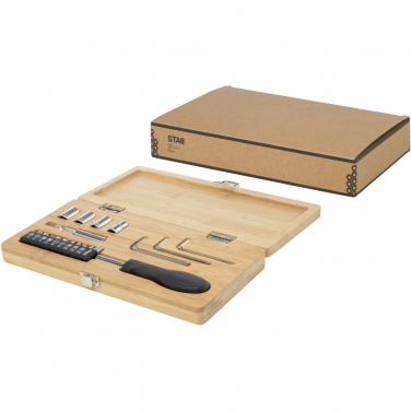 Logotrade corporate gift image of: Rivet 19-piece bamboo/recycled plastic tool set