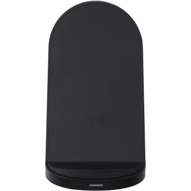 Logotrade advertising product image of: Loop 15W dual coil RCS recycled plastic wireless charging stand