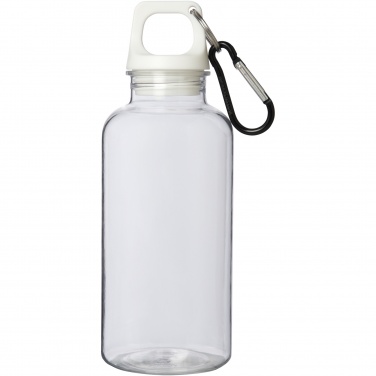 Logo trade advertising product photo of: Oregon 400 ml RCS certified recycled plastic water bottle with carabiner