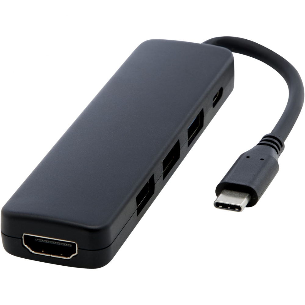 Logo trade corporate gifts picture of: Loop RCS recycled plastic multimedia adapter USB 2.0-3.0 with HDMI port