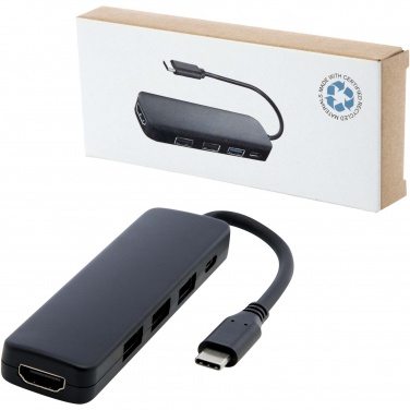 Logo trade business gift photo of: Loop RCS recycled plastic multimedia adapter USB 2.0-3.0 with HDMI port