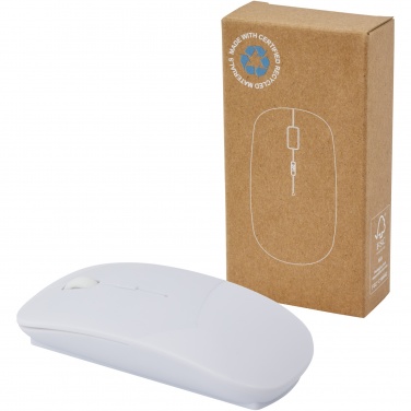 Logo trade promotional item photo of: Menlo RCS recycled plastic wireless mouse 